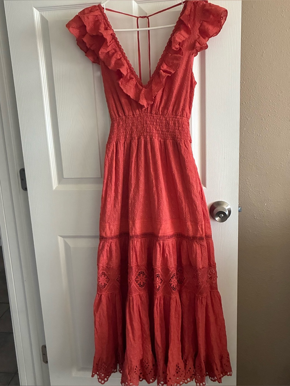 Spell And The Gypsy Collective Daisy Chain Frill Maxi Dress, Size XS, Copper